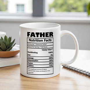 Father父亲爸爸生日水杯杯子礼物创意营养标签咖啡马克杯子礼物