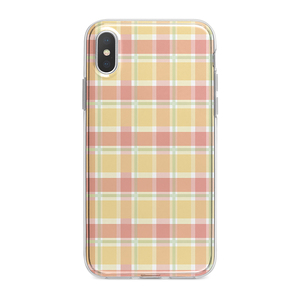 苹果橘黄色格子红米note8手机壳