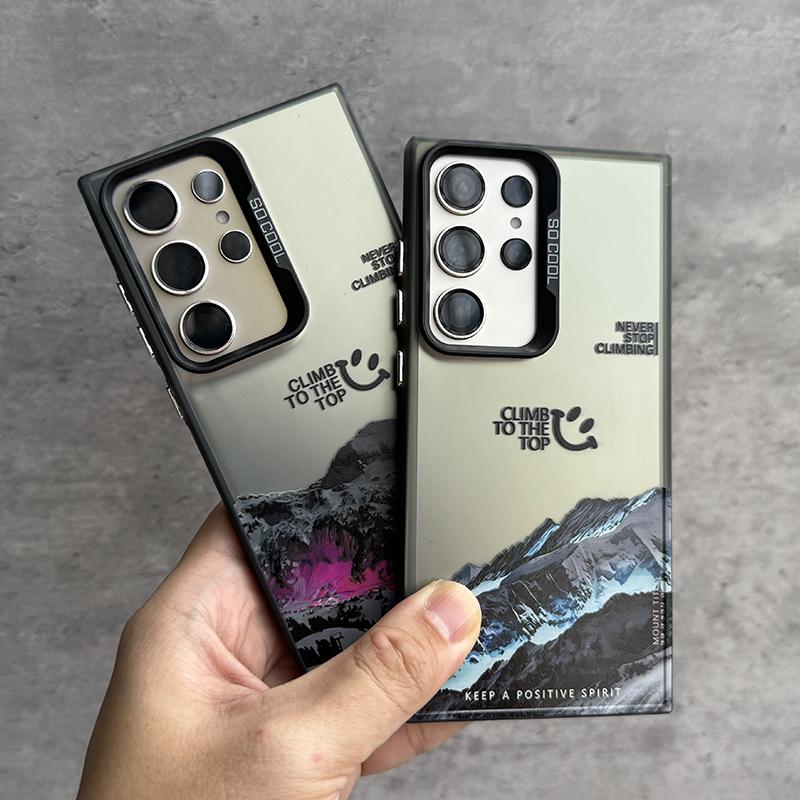 适用三星S24U山峰硬壳镭射创意图片