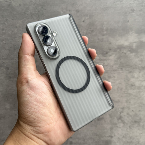 适用三星Galaxy Zfold7/fold6/fold5瓦楞磁吸手机壳fold8 Ultra中轴全包简约硬壳W26/W24折叠防摔保护套
