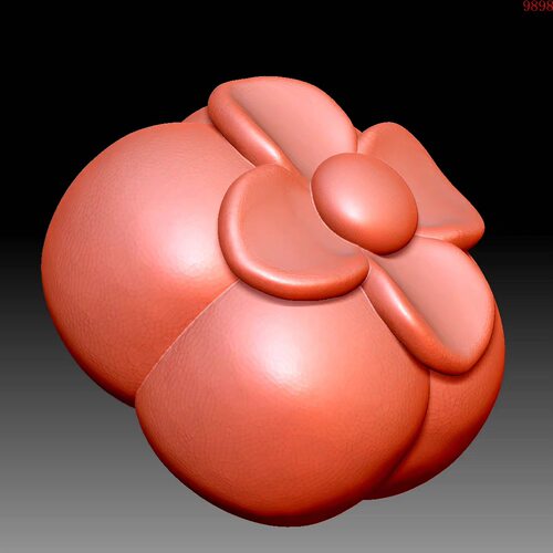 9898柿子圆雕图雕刻机3D打印素材STL格式模型图OBJ精雕水晶雕刻st