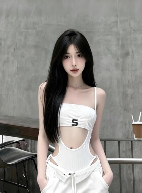 美式设计感白色镂空拼接吊带连体背心2026春新款个性辣妹修身上衣