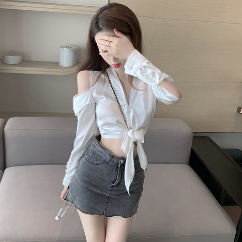 网红直播衣服性感短款长袖