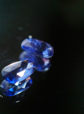 裸石/天然刻面玫瑰切蓝宝石2.09ct斯里兰卡 耳钉料 /InColor彩定