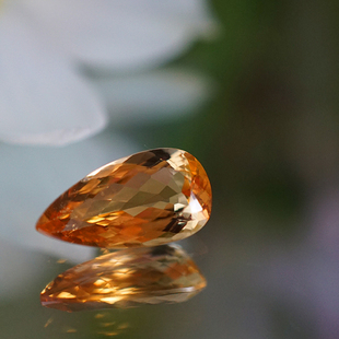 裸石/天然帝王托帕石 3.55ct天然橙黄色水滴吊坠/InColor彩定制