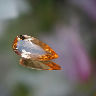 裸石/天然帝王托帕石 3.54ct天然橙黄色水滴吊坠/InColor彩定制