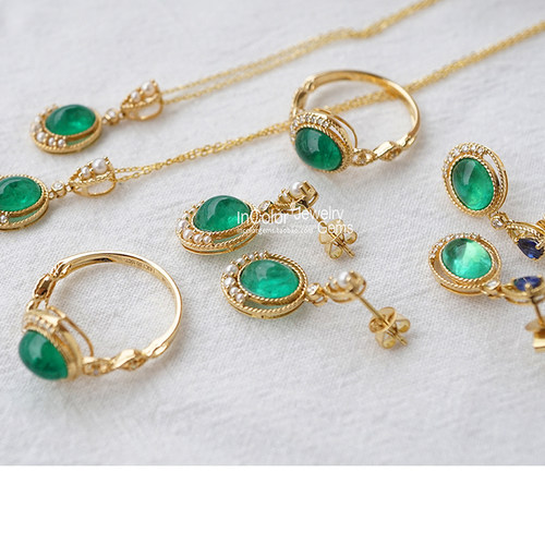 萦绕/ 原创设计 素面祖母绿首饰 团购定制/InColor彩定制