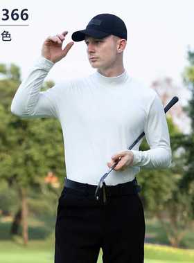 PGA高尔夫男装圆领轻肤长袖t恤秋冬季 磨绒保暖弹力打底衫101366