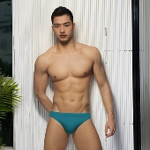 比基尼简约低腰男生性感沙滩三角裤 纯色紧身三角泳裤 男 男士 泳裤