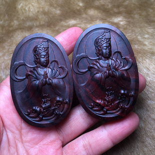 海南黄花梨木雕海神妈祖娘娘项链吊坠木质观音佛牌车挂件手把件