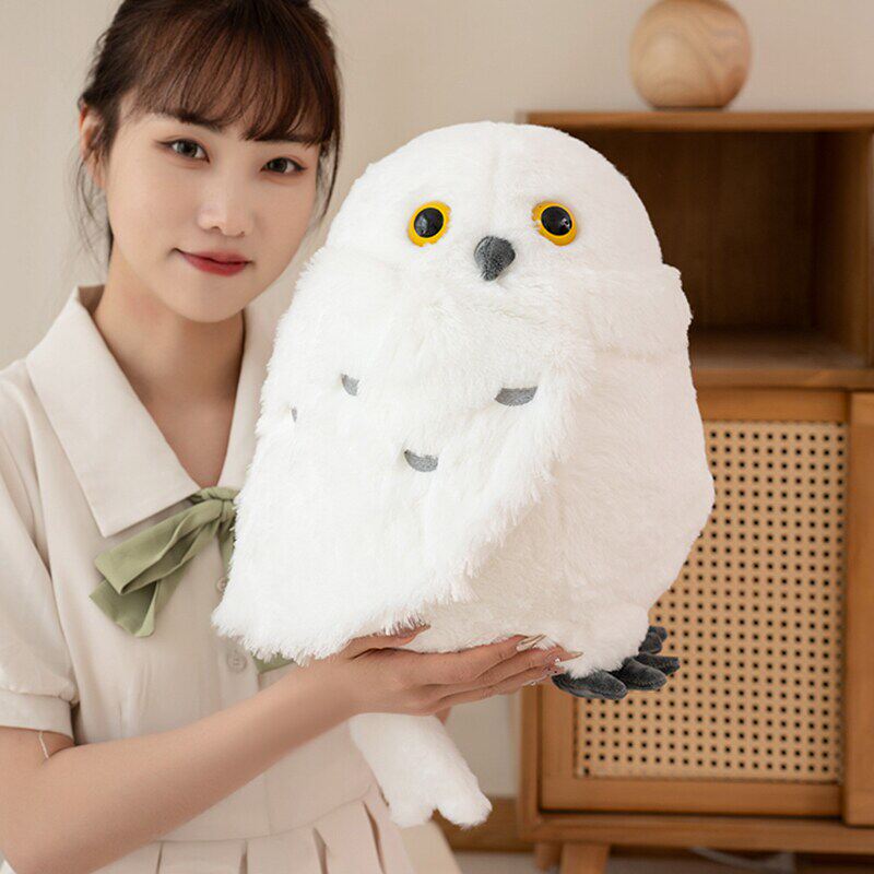 可爱歪头魔法猫头鹰公仔玩偶卡通鸟类毛绒玩具宝宝认知动物布偶