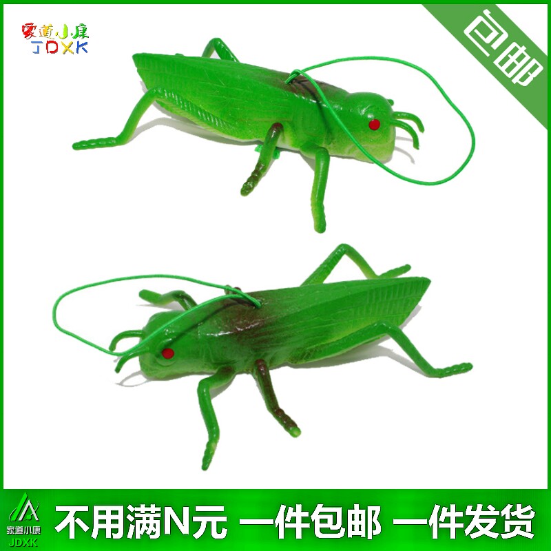 软胶仿真蚂蚱蝗虫螳螂模型园艺花草装饰幼儿园儿童玩具绿色大蚂蚱