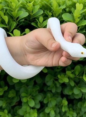 白色黑色仿真蛇小青小白软胶蛇白娘子白蛇传说演出道具玩具蛇假蛇