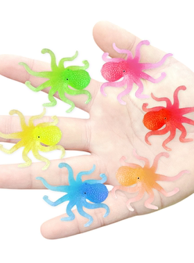 软胶仿真小章鱼套装迷你可爱半透明无异味幼儿园儿童玩具动物模型