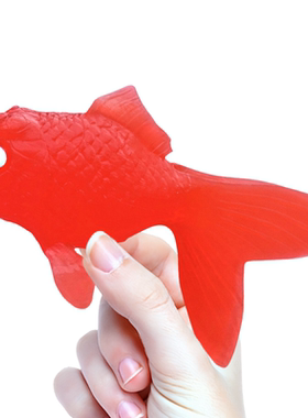 软胶仿真红金鱼大号彩色幼儿园儿童认知玩具钓鱼戏水族箱装饰动物