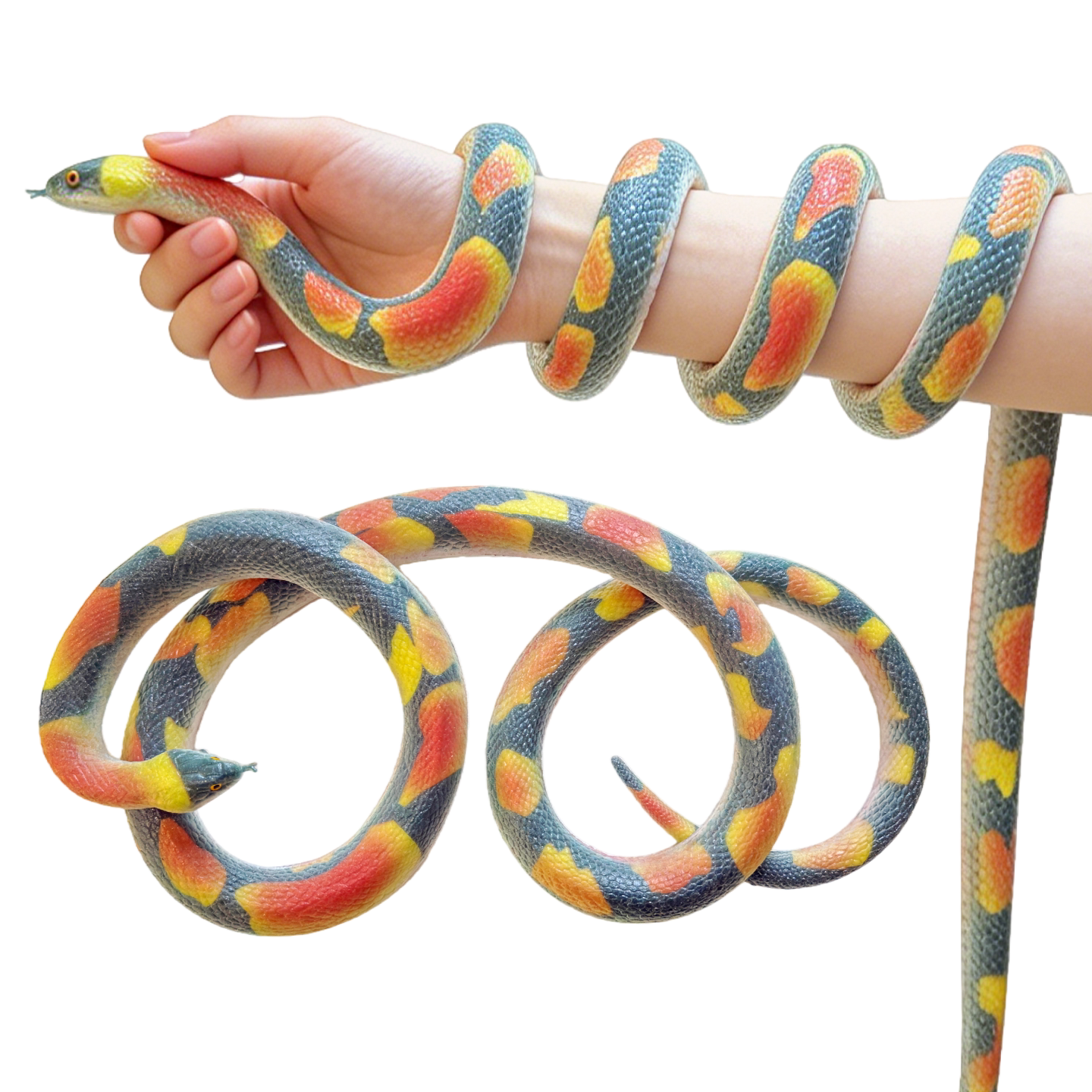 大号软胶彩印高档仿真蛇儿童玩具蟒蛇影视道具恐怖箱假蛇动物模型