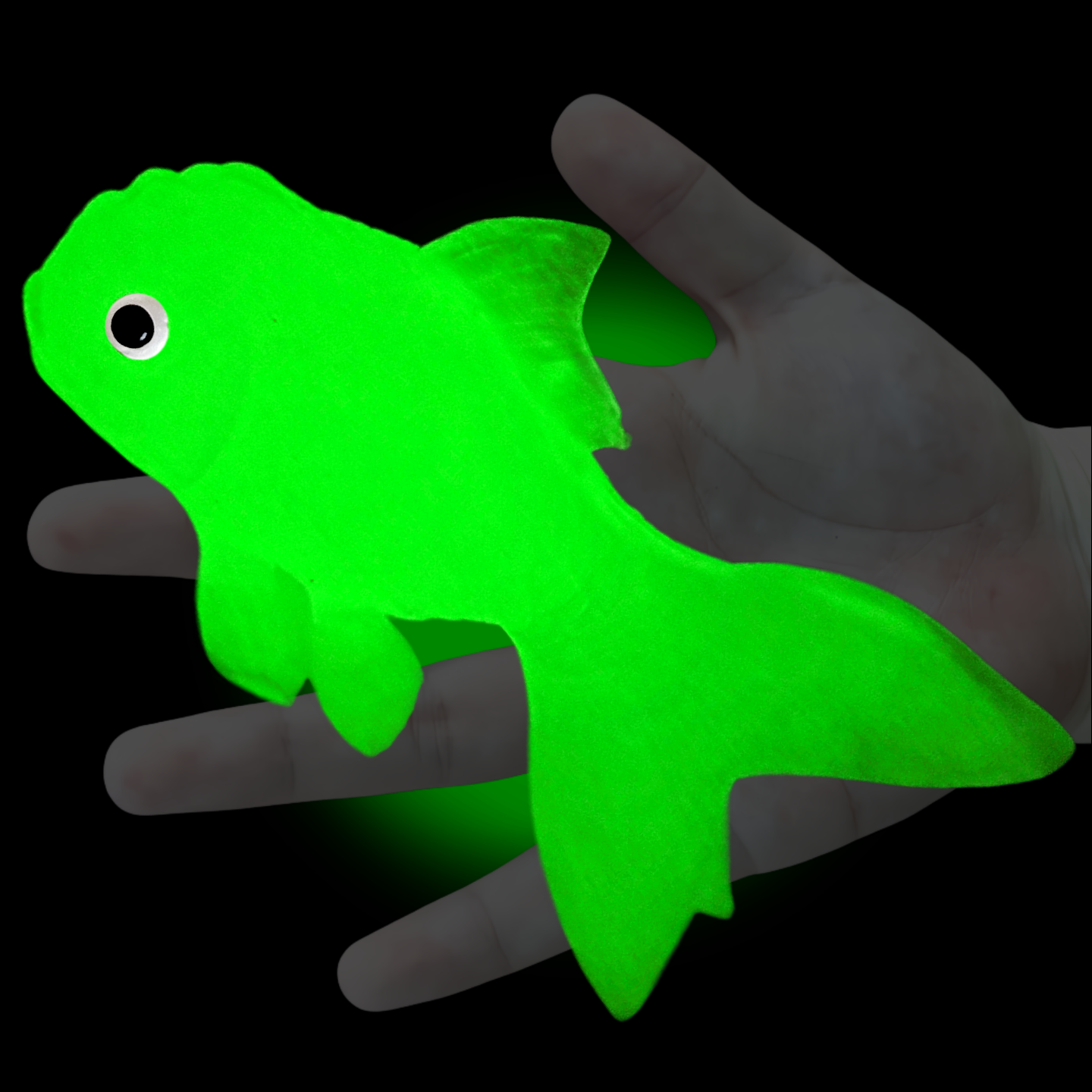 软胶夜光石仿真金鱼大号玉色幼儿园儿童发光玩具捞鱼戏水动物模型