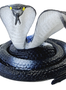 软胶单双头眼镜蛇儿童玩具仿真蛇创意橡胶黑蓝色吓人静态动物模型