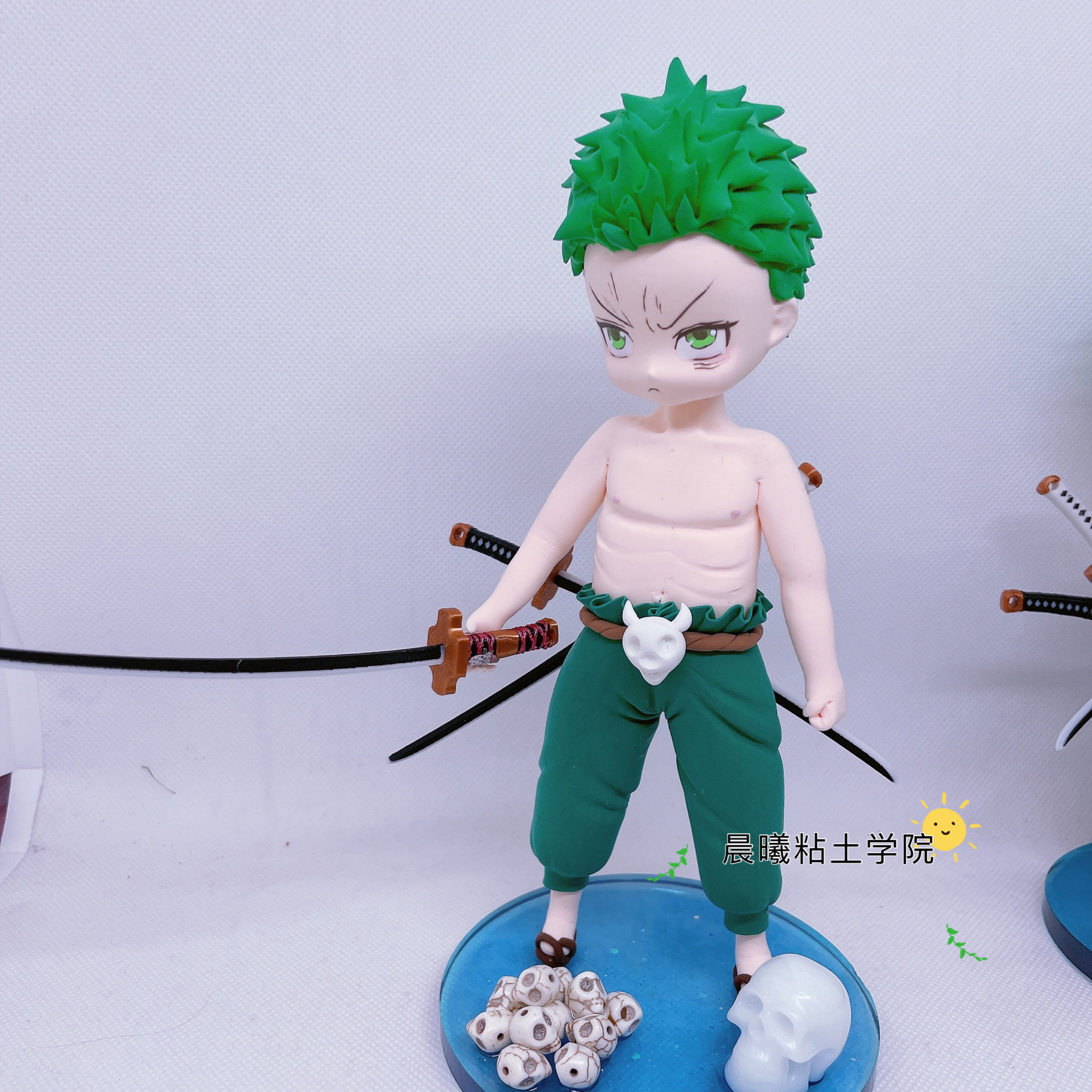 海贼王索隆,超轻粘土手办可爱动漫泥人偶礼物(晨曦手工制作)