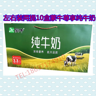 特价批发纸袋子蒙牛纯牛奶双提手提袋村镇通礼品包装袋厂家直发
