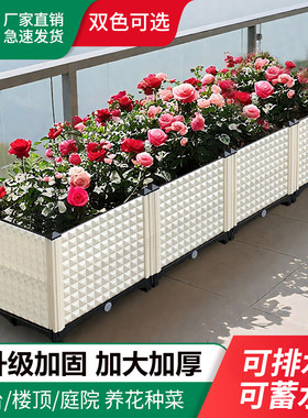 花园塑料大花盆绿色菜盆种植箱