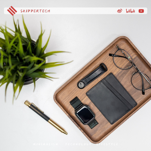SkipperTech实木桌面收纳托盘