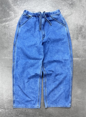 现货 TNF Indigo Field Pants 26SS 紫标蓝染宽松抽绳直筒牛仔裤