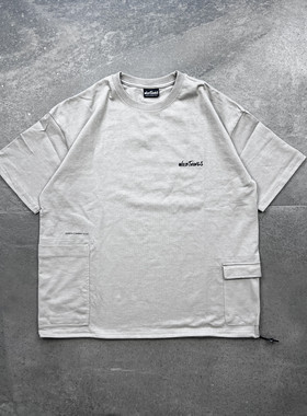 现货WILD THINGS x FREAK'S STORE 定番宽松版侧面口袋抽绳短袖