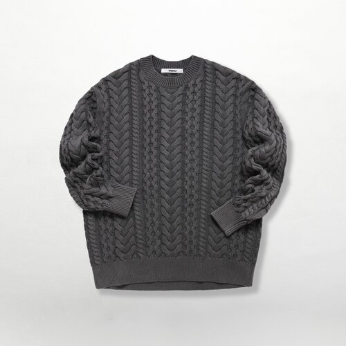 WildOut25FW东京首发秋冬双色针织粗织套头绞花毛衣