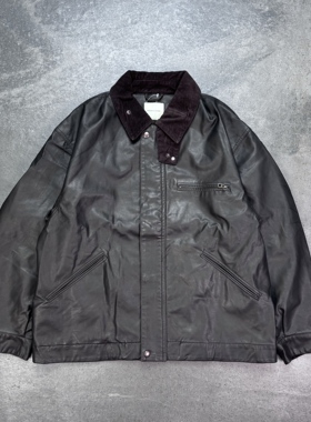 现货 FREAKS STORE 25ss皮革复古宽松大廓型翻领人造皮夹克外套