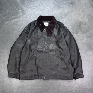 现货 FREAKS STORE 25ss皮革复古宽松大廓型翻领人造皮夹克外套