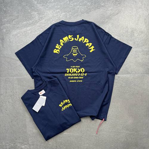 现货BEAMS JAPAN Originl Graphic 定番日产红绳富士山短袖T恤
