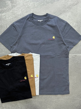 现货Carhartt WIP american script卡哈特刺绣小标logo短袖T恤