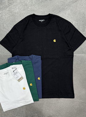 现货 Carhartt WIP chase 卡哈特经典款金标刺绣小logo短袖T恤