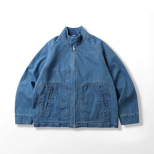 WildOut水洗混纺牛仔拉链哈林顿夹克Denim Jacket