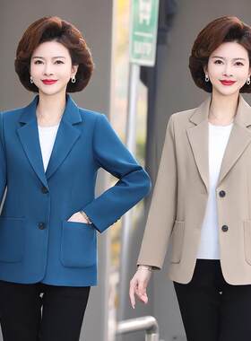2025新款妈妈装春秋装西装外套上衣洋气小西装外套中老年女装