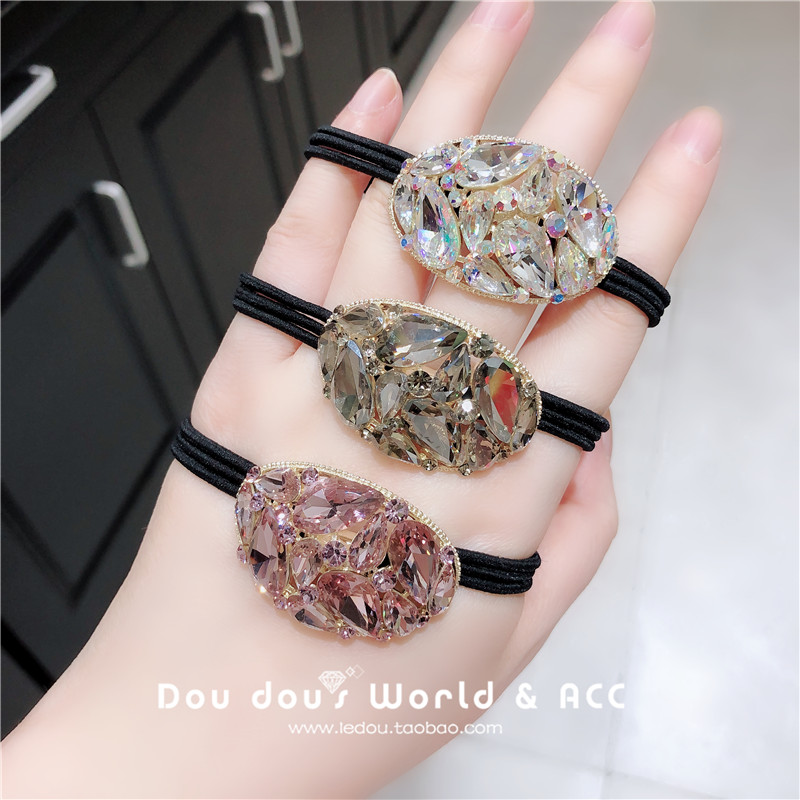 水晶马尾扣精致闪亮满钻丸子发圈