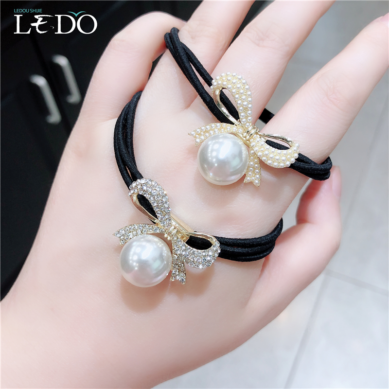 韩国甜美蝴蝶结头绳精致小清新水钻珍珠发圈发绳马尾橡皮筋头饰品,饰品/流行首饰/时尚饰品新,发饰,淘宝优惠券,粉丝福利购,淘宝优惠卷