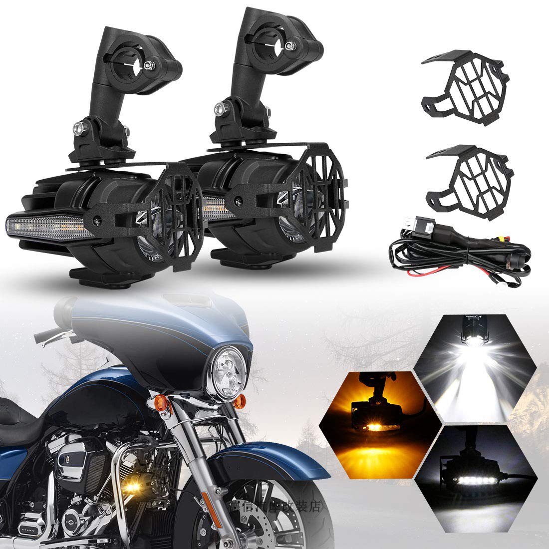 适用于宝马水鸟摩托车R1200GS R1150 F700/800新款常亮爆闪射灯