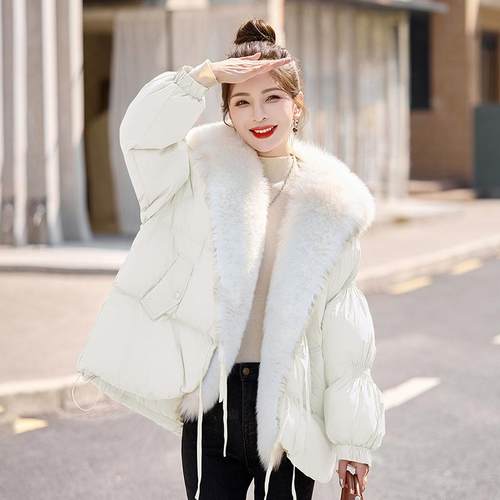 2025新款白鸭绒外套冬季高端皮草