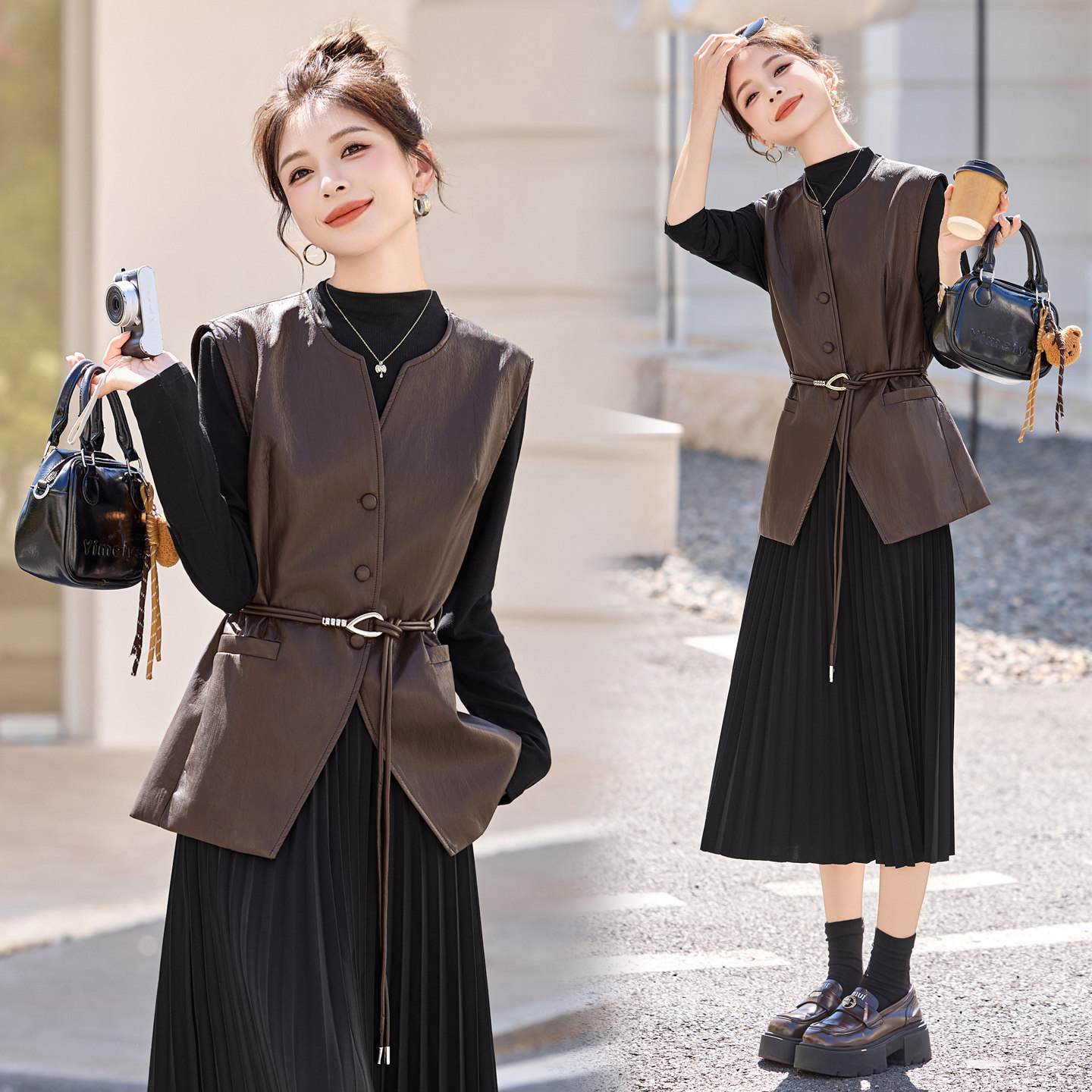 2025新款时尚套装女早春秋高级感气质名媛小香风马甲半身裙两件套,女装/女士精品,时尚套装,淘宝优惠券,粉丝福利购,淘宝优惠卷