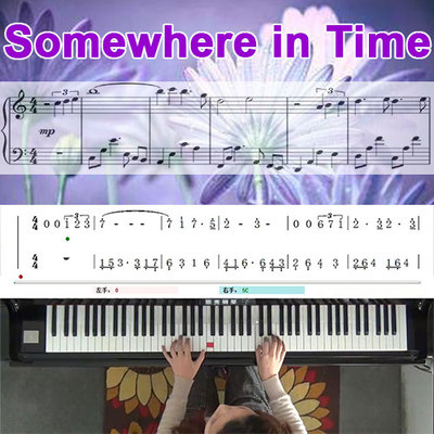 Somewhere in Time五线谱简谱钢琴教学课程 悠秀