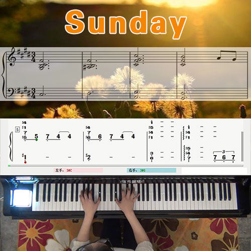 Sunday(久石让)五线谱简谱钢琴教学课程 悠秀