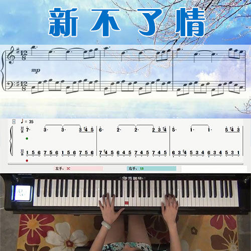 新不了情(万芳)五线谱简谱钢琴教学课程 悠秀