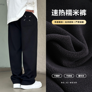 卫裤 秋冬保暖直筒裤 加绒加厚显高显瘦 速热糯米裤 二十二号穿搭