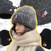 冷帽毛线帽男女冬保暖骑车滑雪徒步户外包头针织帽显脸小灰色帽子