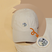 萨刻旋转修狗可爱棒球帽子低饱和度米色日系甜美可爱男女遮脸遮阳