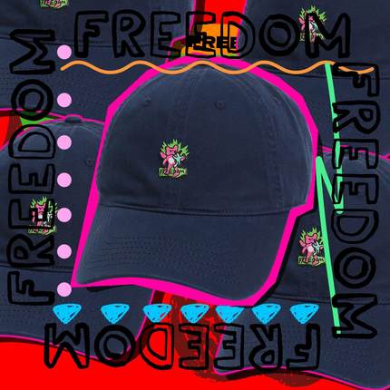 freedom摇滚风格涂鸦棒球帽子春夏防晒透气纯棉鸭舌帽2025新男女
