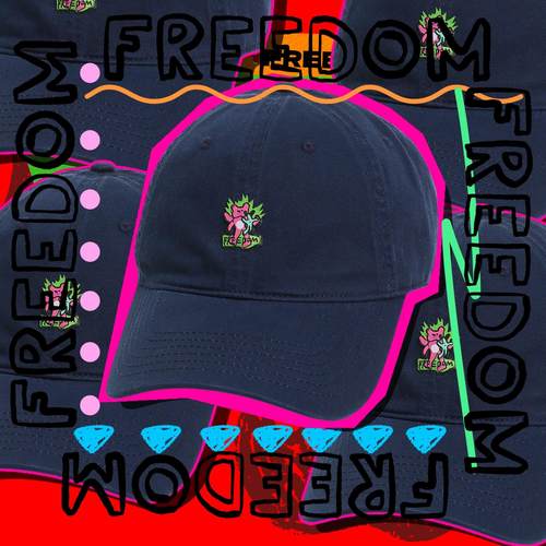 freedom摇滚风格涂鸦棒球帽子春夏防晒透气纯棉鸭舌帽2025新男女