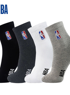 NBA袜子中筒休闲运动袜男士棉袜秋冬透气吸汗毛巾底篮球袜男正品